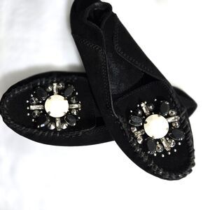 FREE PEOPLE Gem Stone Moccasins Black- Loafers-US 7 to  EU 37